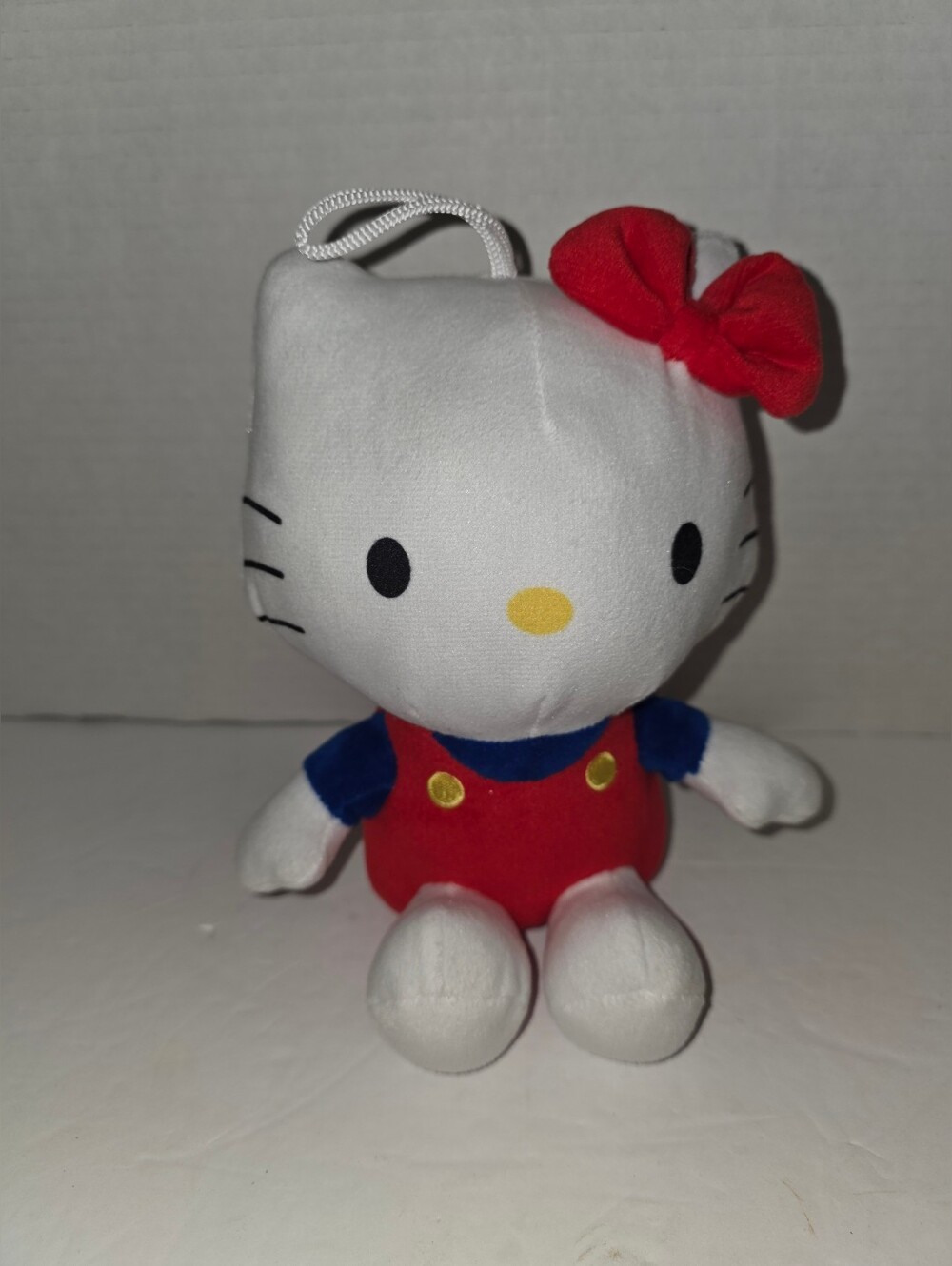 Sanrio Hello Kitty Plush Red & Blue Jumpsuit. Stuffed Animal Toy Collectable